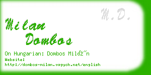 milan dombos business card